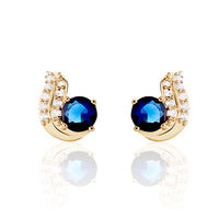 Boucles D'oreilles Puces Tyana Plaqué Or Jaune Oxyde De Zirconium