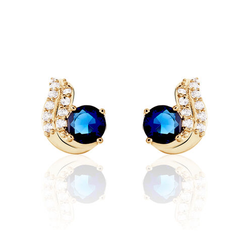 Boucles D'oreilles Puces Tyana Plaqué Or Jaune Oxyde De Zirconium - Boucles d'oreilles fantaisie Femme | Histoire d’Or