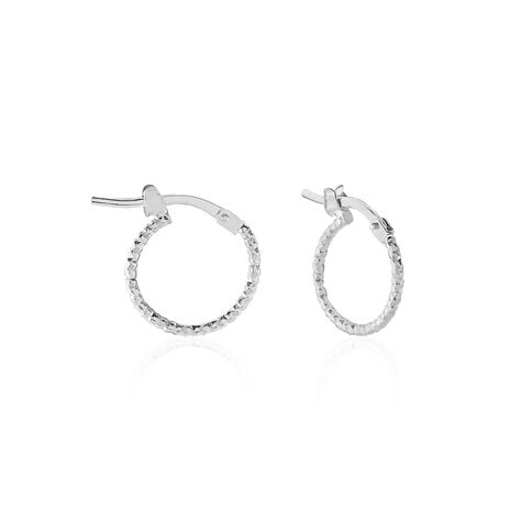 Créoles Valentine Argent Blanc - Boucles d'oreilles créoles Femme | Histoire d’Or