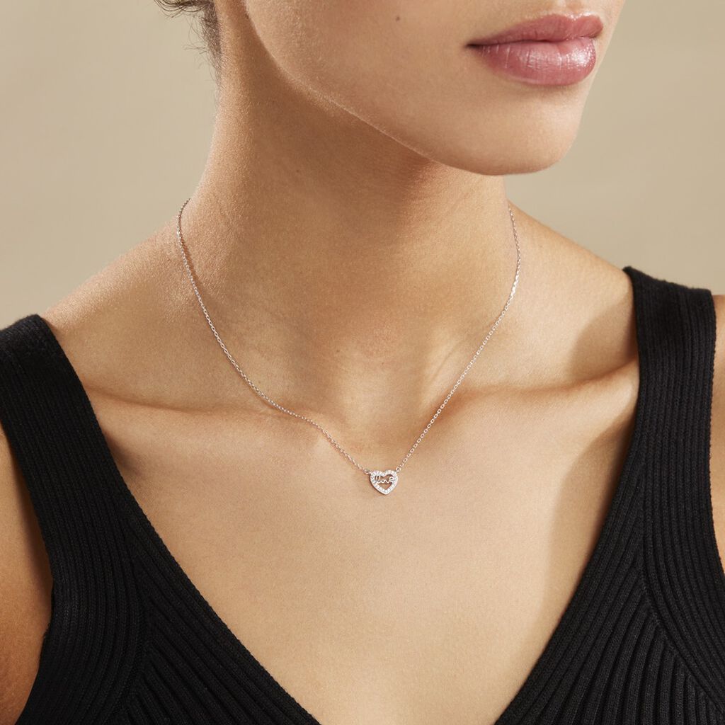 Collier Delicata Argent Blanc Oxyde De Zirconium - Colliers fantaisie Femme | Histoire d’Or