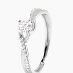 Bague Laetitianne Platine Diamant Synth&eacute;tique - Bagues solitaires Femme | Histoire d&rsquo;Or