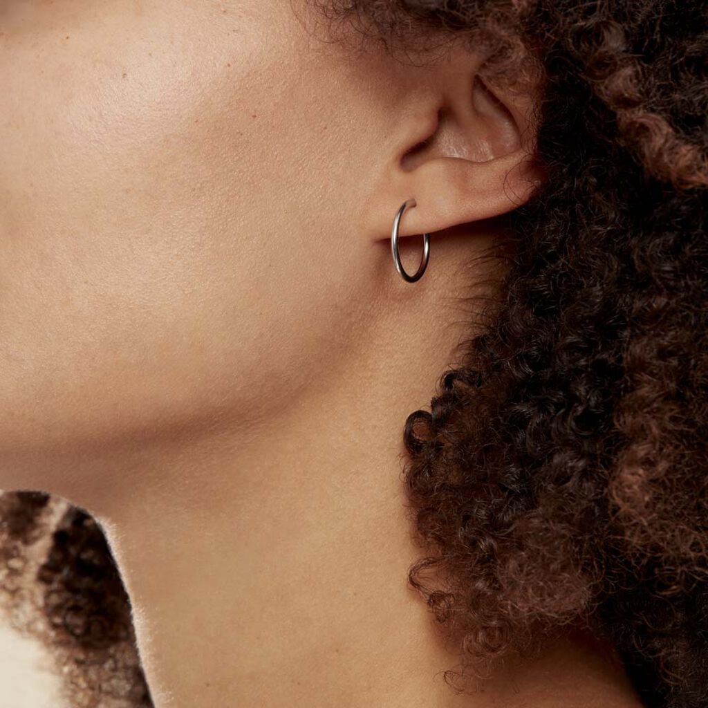 Créoles Valencina Or Blanc - Boucles d'oreilles créoles Femme | Histoire d’Or