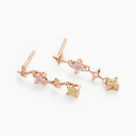 Boucles D'oreilles Pendantes Nimbe Argent Rose Oxyde De Zirconium - Boucles d'oreilles fantaisie Femme | Histoire d&rsquo;Or