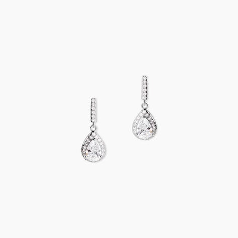 Boucles D'oreilles Pendantes Briony Argent Blanc Oxyde De Zirconium - Boucles d'oreilles fantaisie Femme | Histoire d&rsquo;Or