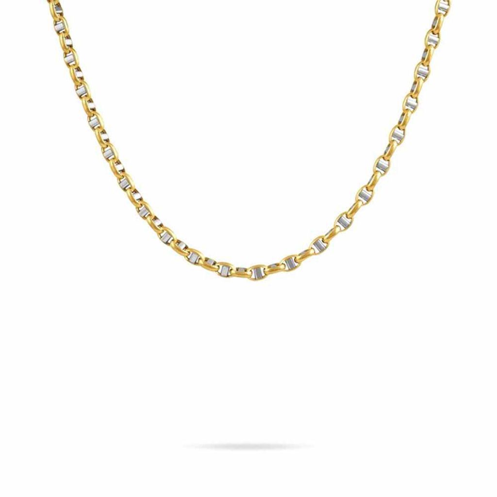 Collier Carlo Or Bicolore Maille Marine Ronde - Chaines Homme | Histoire d’Or