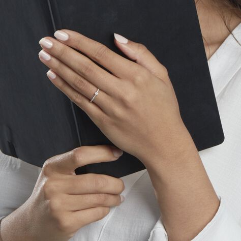 Bague Solitaire Laetitia Or Blanc Diamant - Bagues solitaires Femme | Histoire d’Or