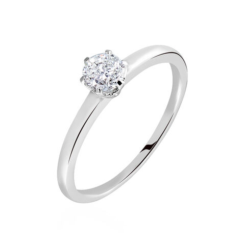 Bague Solitaire Natalia Or Blanc Diamant Synthetique - Bagues solitaires Femme | Histoire d’Or