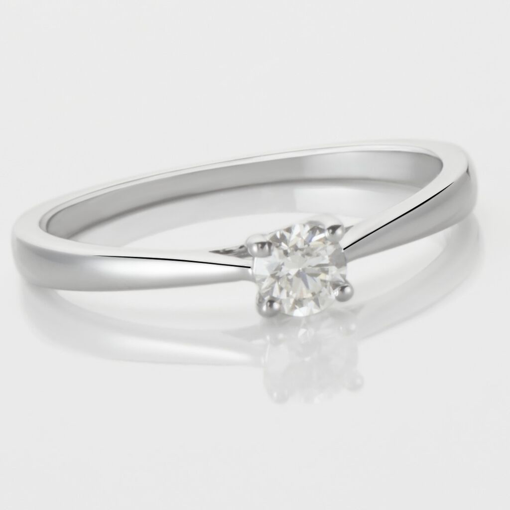 Bague Solitaire Or Blanc Aphrodite Diamant - Bagues solitaires Femme | Histoire d’Or