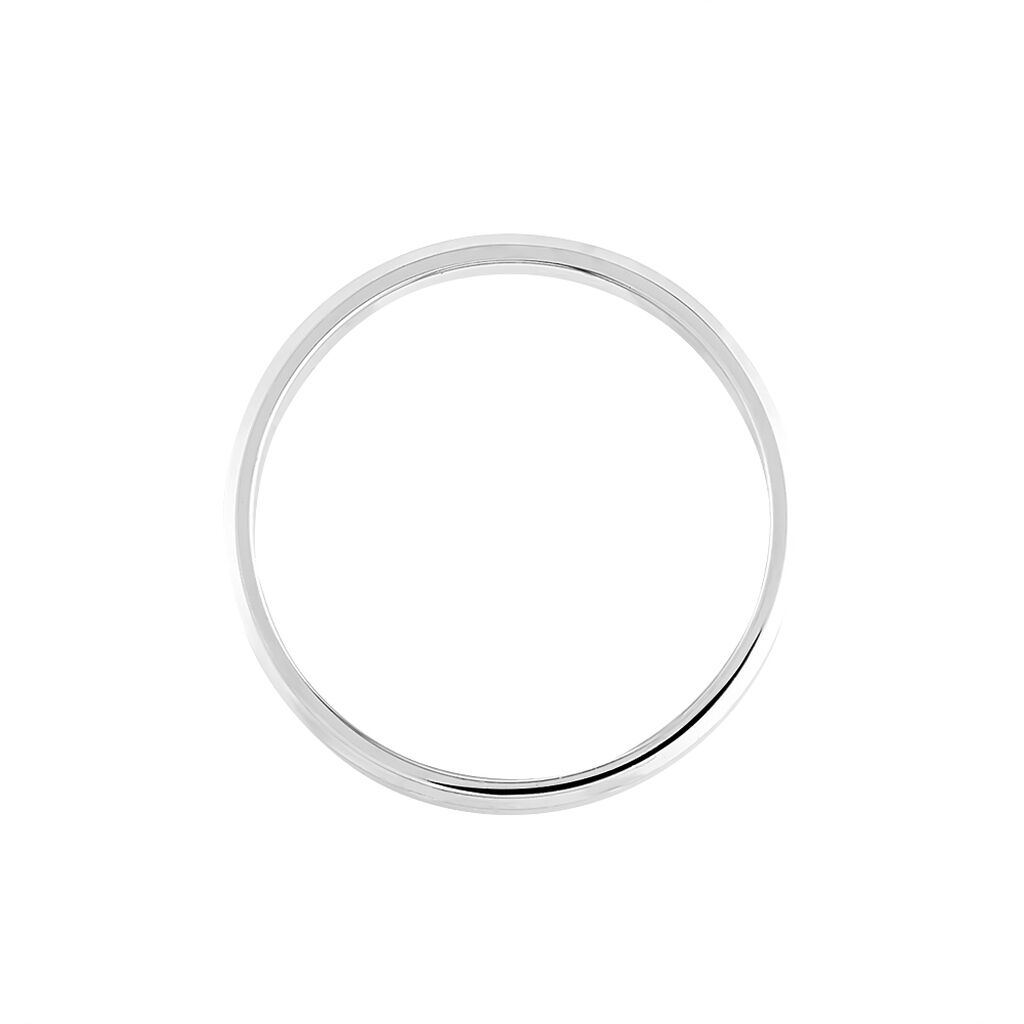 Alliance Inayah Ruban Plat Argent Blanc - Alliances Famille | Histoire d’Or