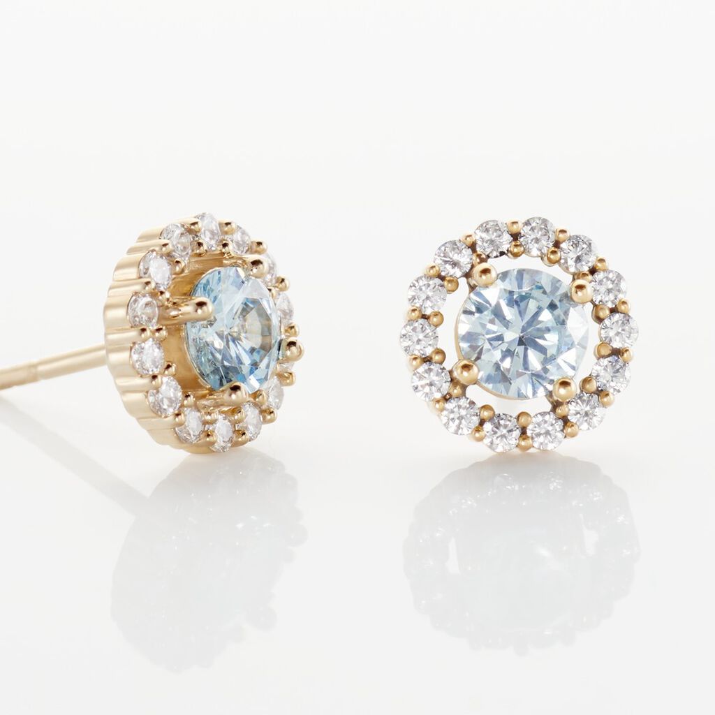Boucles D'oreilles Puces Plaqué Or Radbod Pierres Artificielles Oxydes - Boucles d'oreilles fantaisie Femme | Histoire d’Or