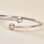 Bracelet Jonc No&ucirc;r Argent Blanc - Bracelets joncs Femme | Histoire d&rsquo;Or