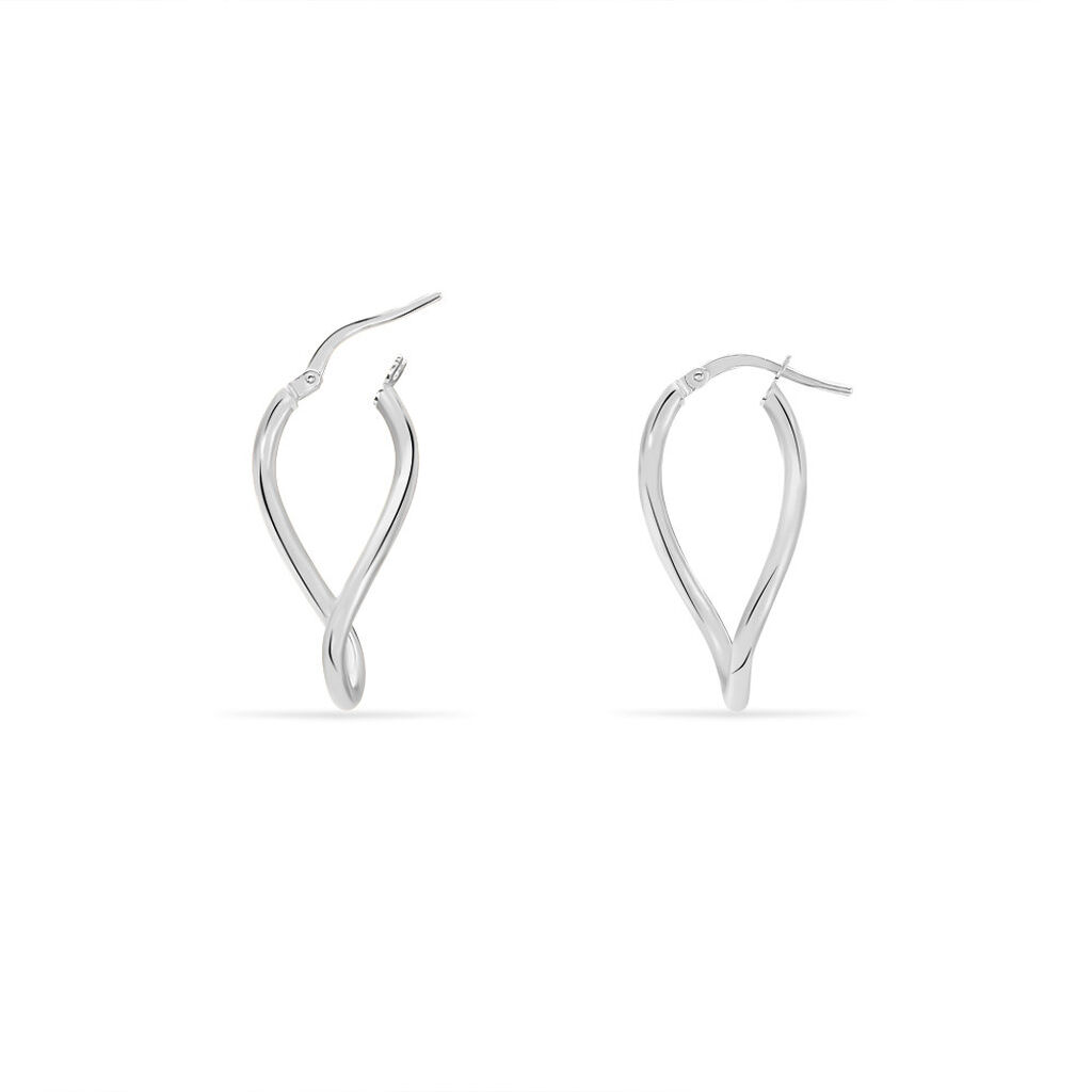 Créoles Hellen Or Blanc - Boucles d'oreilles créoles Femme | Histoire d’Or