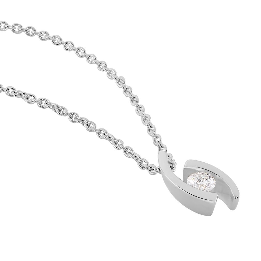 Collier Vrille Or Blanc Diamant - Colliers Femme | Histoire d&rsquo;Or
