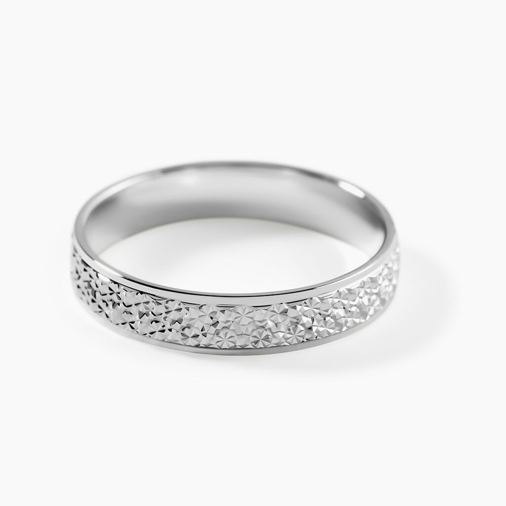 Alliance Herveva Ruban Plat Or Blanc - Alliances Unisex | Histoire d&rsquo;Or
