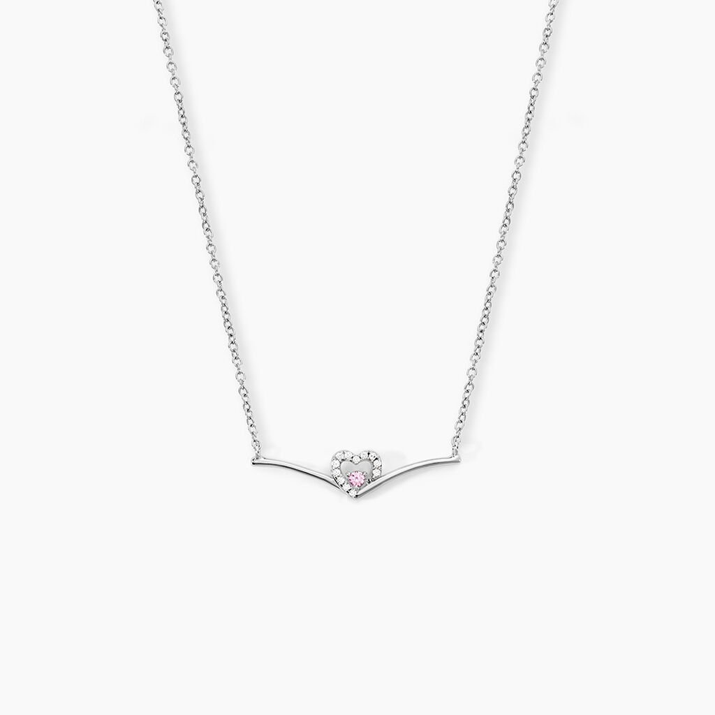 Collier Miline Argent Blanc Oxyde De Zirconium - Colliers fantaisie Femme | Histoire d&rsquo;Or
