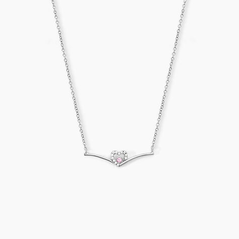 Collier Miline Argent Blanc Oxyde De Zirconium - Colliers fantaisie Femme | Histoire d&rsquo;Or