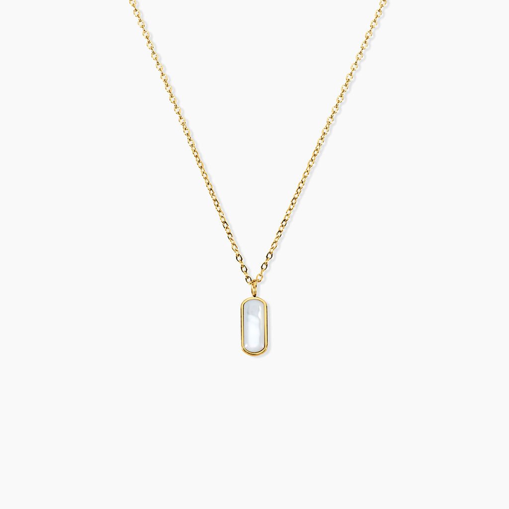 Collier Jazz Acier Jaune Nacre - Colliers fantaisie Femme | Histoire d’Or