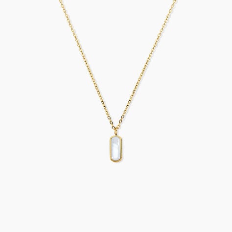 Collier Jazz Acier Jaune Nacre - Colliers fantaisie Femme | Histoire d’Or