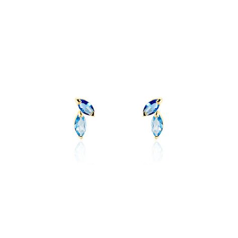 Boucles D'oreilles Puces Pelya Or Jaune Oxyde De Zirconium - Clous d'oreilles Femme | Histoire d’Or