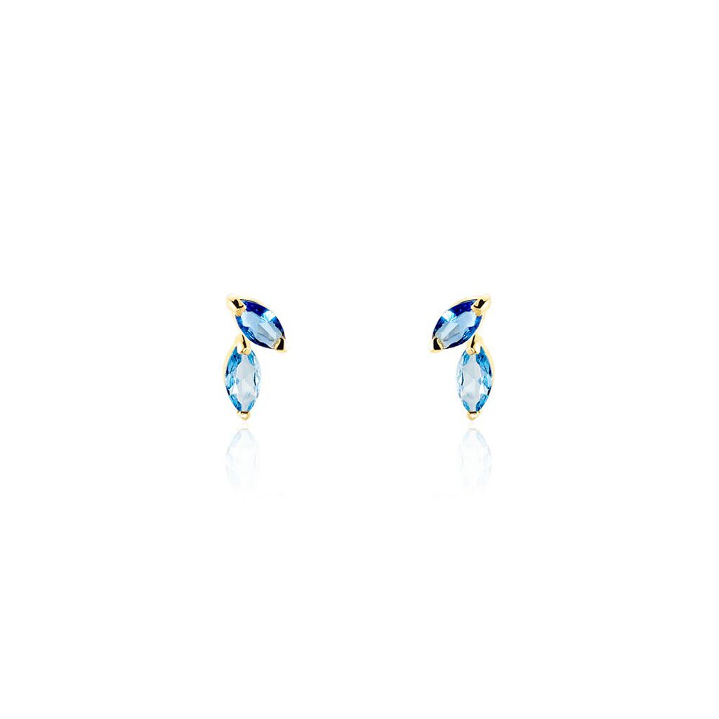 Boucles D'oreilles Puces Pelya Or Jaune Oxyde De Zirconium - Clous d'oreilles Femme | Histoire d’Or