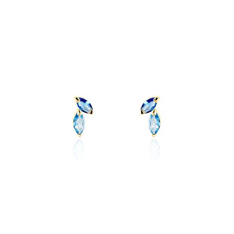Boucles D'oreilles Puces Pelya Or Jaune Oxyde De Zirconium - Clous d'oreilles Femme | Histoire d’Or