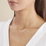 Pendentif Casey Croix Or Bicolore - Pendentifs Bapt&ecirc;me Famille | Histoire d&rsquo;Or