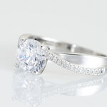 Bague Solitaire Maellyne Argent Blanc Oxyde De Zirconium - Bagues solitaires Femme | Histoire d&rsquo;Or