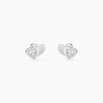 Boucles D'oreilles Puces Argent Blanc Dounyo Oxydes De Zirconium - Boucles d'oreilles fantaisie Femme | Histoire d&rsquo;Or