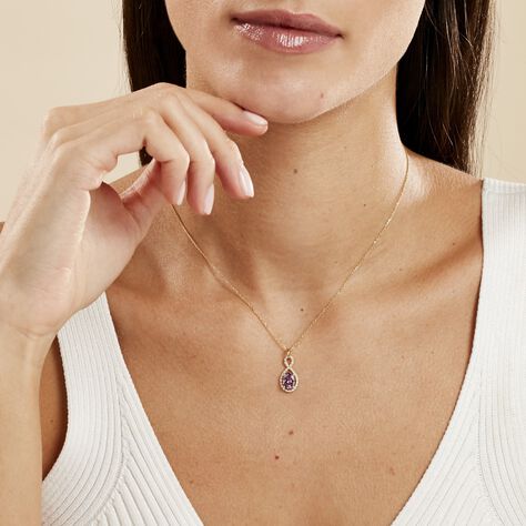 Collier Passion Or Jaune Amethyste Et Oxyde De Zirconium - Colliers Femme | Histoire d’Or