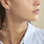 Cr&eacute;oles Argent Blanc Marjorie - Boucles d'oreilles cr&eacute;oles Femme | Histoire d&rsquo;Or