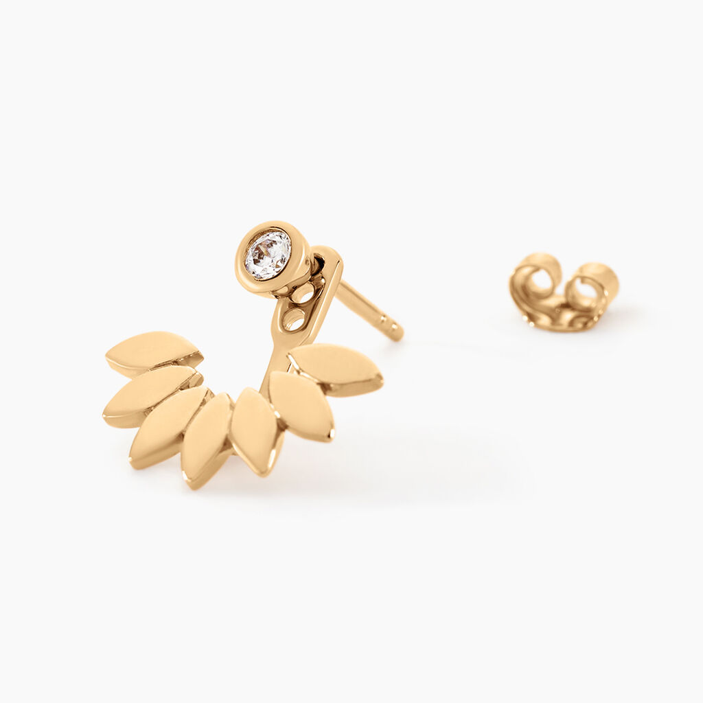 Bijoux D'oreilles Varia Plaqué Or Jaune Oxyde De Zirconium - Boucles d'oreilles fantaisie Femme | Histoire d’Or