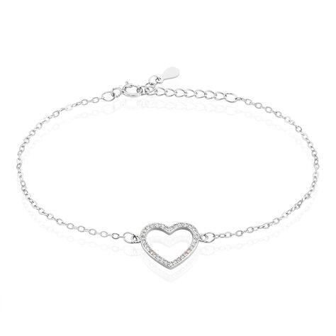 Bracelet Argent Blanc Gasparde Oxyde De Zirconium - Bracelets Coeur Femme | Histoire d’Or