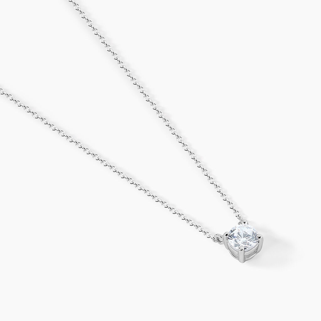 Collier Kariane Argent Blanc Oxyde De Zirconium - Colliers fantaisie Femme | Histoire d&rsquo;Or