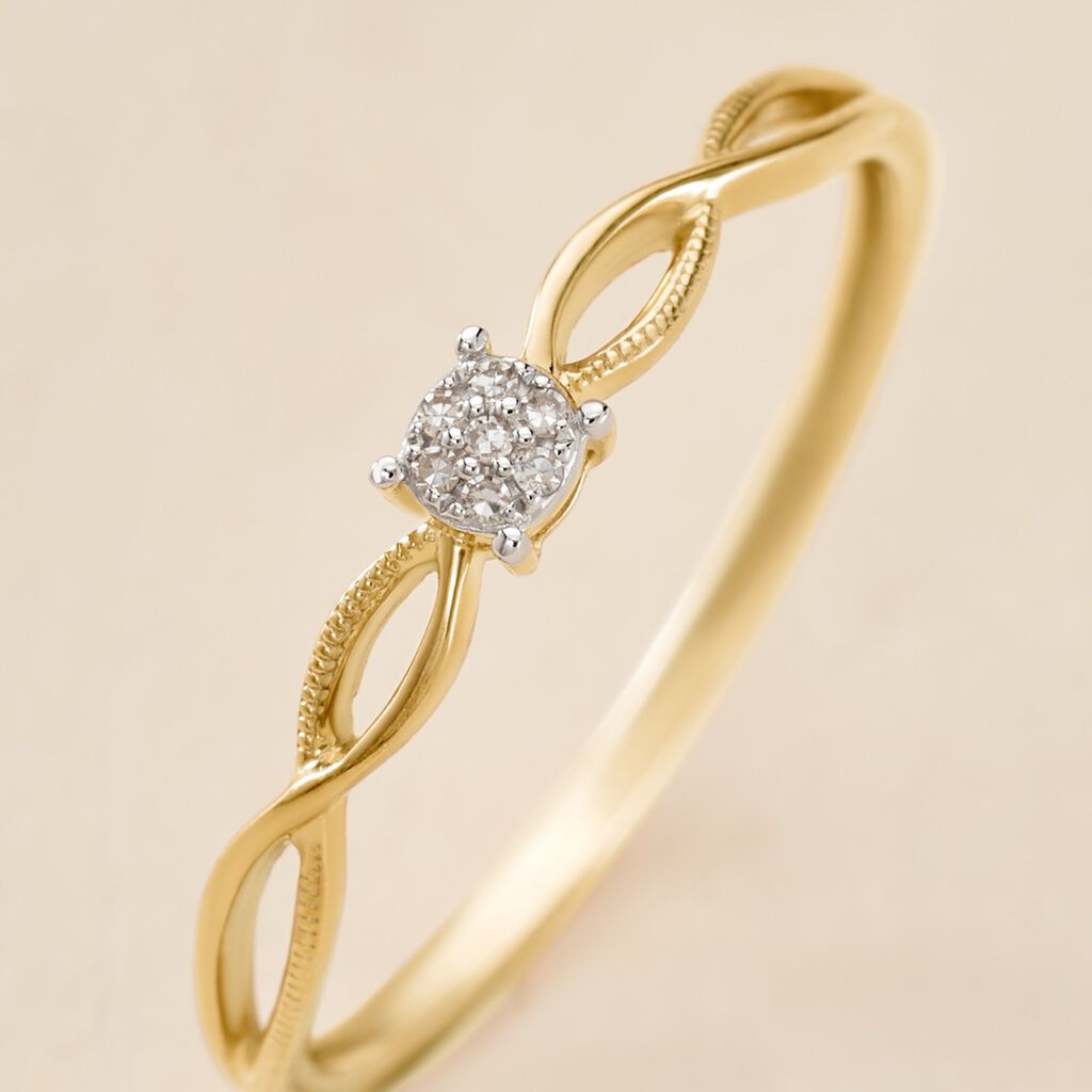 Bague Farila Or Jaune Diamant - Bagues solitaires Femme | Histoire d’Or