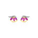 Boucles D'oreilles Puces Petale Or Bicolore Rubis Et Diamant - Clous d'oreilles Femme | Histoire d’Or
