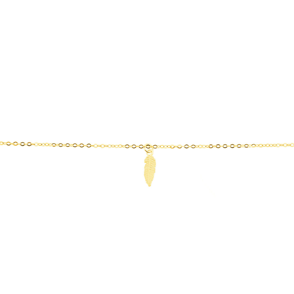 Chaîne De Cheville Plume Or Jaune - Chaînes de cheville Femme | Histoire d’Or