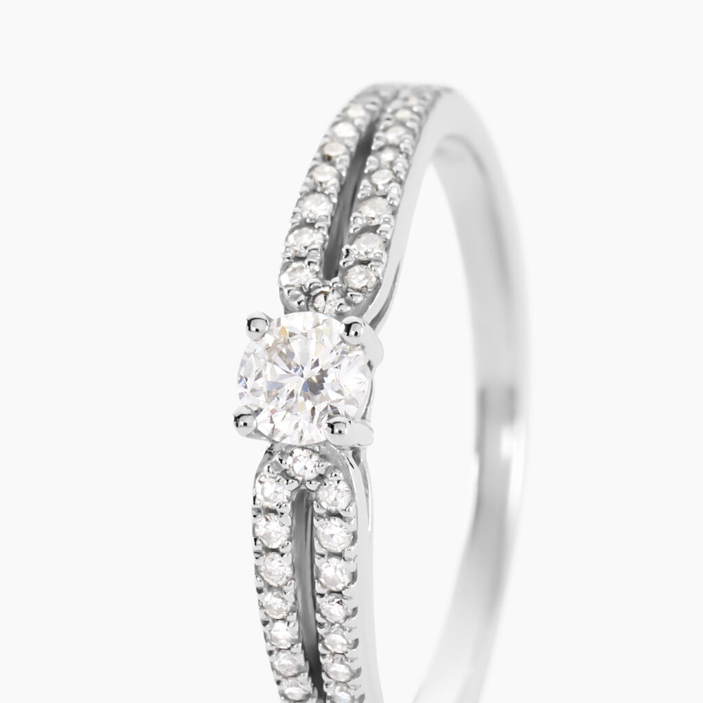 Bague Solitaire Katalina Or Blanc Diamant - Bagues solitaires Femme | Histoire d&rsquo;Or