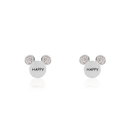 Boucles D'oreilles Puces Disney Acier Blanc Cristaux - Boucles d'oreilles fantaisie Femme | Histoire d’Or