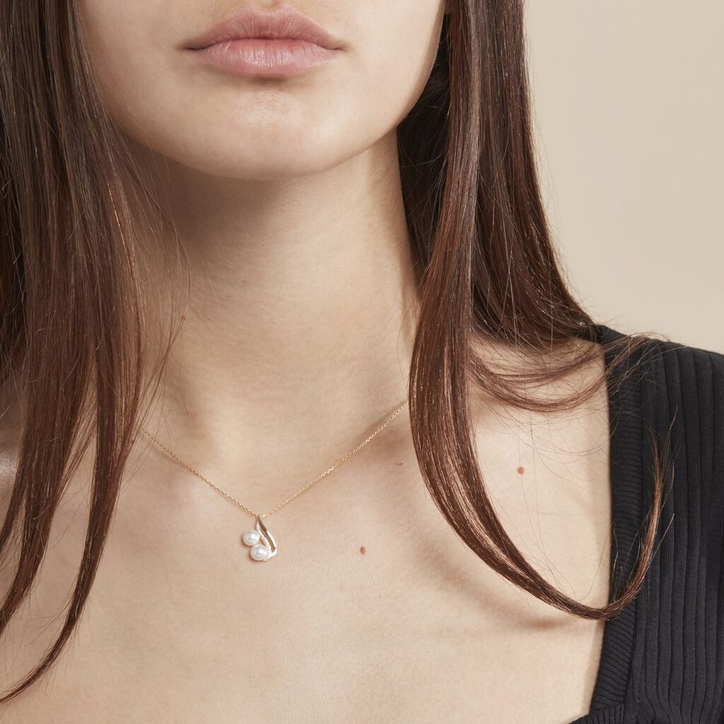Collier Loeva Or Jaune Perle De Culture Et Oxyde De Zirconium - Colliers Femme | Histoire d’Or
