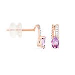 Boucles D'oreilles Pendantes Frannie Or Rose Amethyste Et Oxyde - Boucles d'oreilles pendantes Femme | Histoire d&rsquo;Or