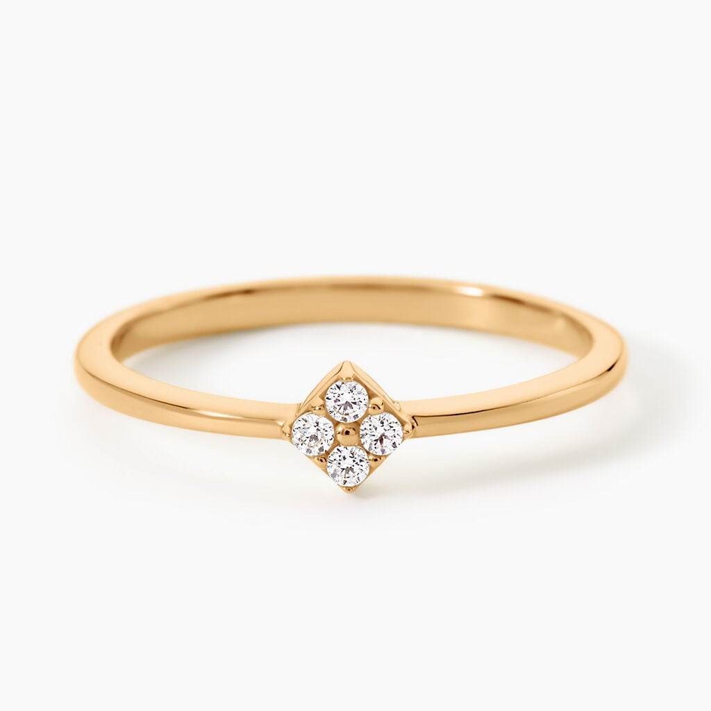 Bague Jil Plaqu&eacute; Or Jaune Oxyde De Zirconium - Bagues avec pierre Femme | Histoire d&rsquo;Or