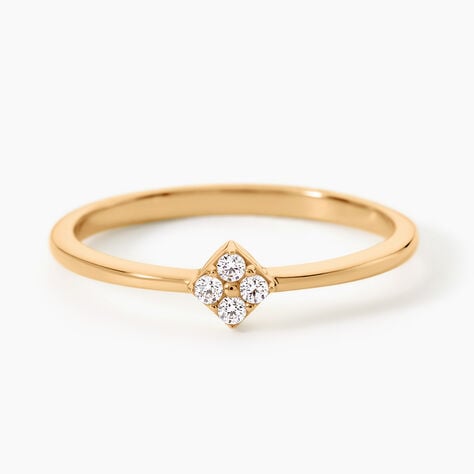 Bague Jil Plaqu&eacute; Or Jaune Oxyde De Zirconium - Bagues avec pierre Femme | Histoire d&rsquo;Or