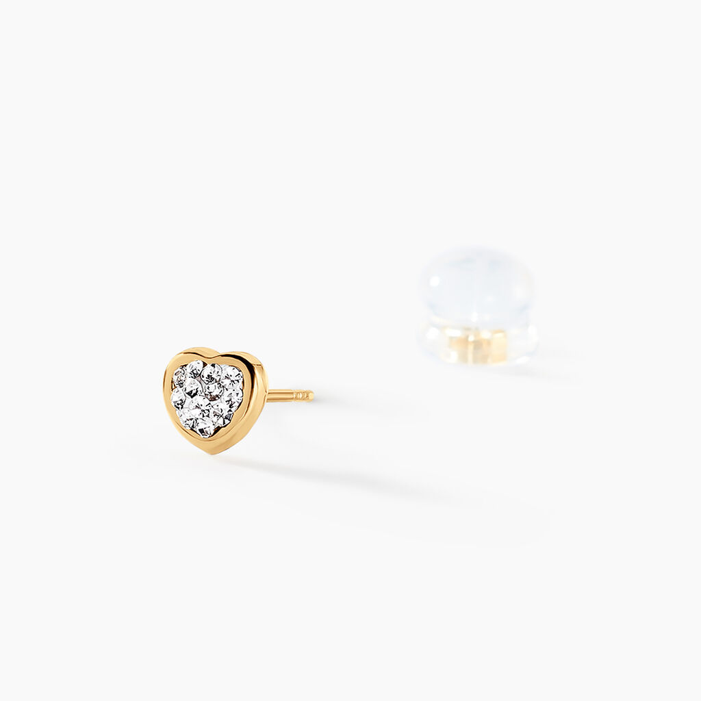 Boucles D'oreilles Puces Latanya Or Jaune Strass - Clous d'oreilles Enfant | Histoire d’Or