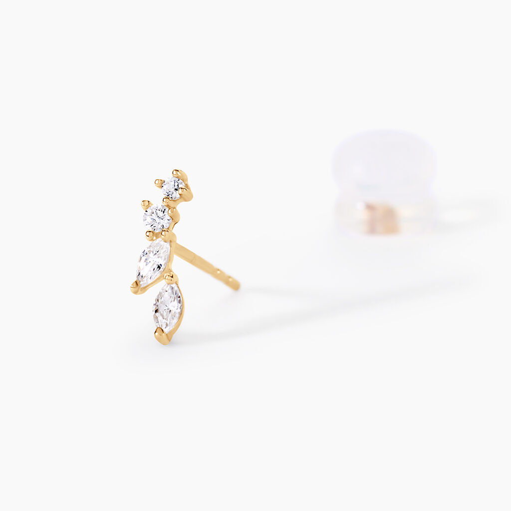Boucles D'oreilles Puces Iuliana Or Jaune Oxyde De Zirconium - Clous d'oreilles Femme | Histoire d&rsquo;Or