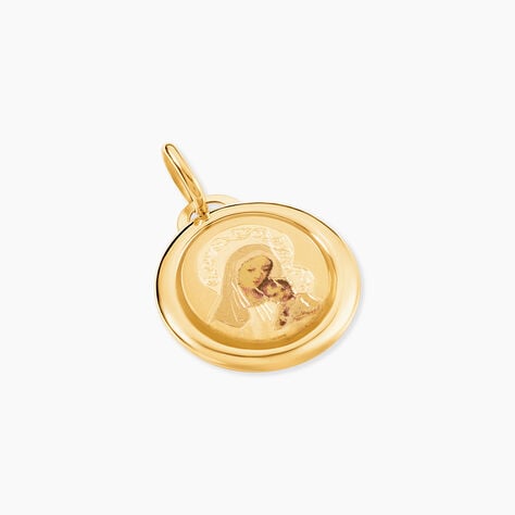 Pendentif Vierge Ovale Or Jaune - Pendentifs Bapt&ecirc;me Famille | Histoire d&rsquo;Or