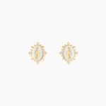 Boucles D'Oreilles Puces Fedele Argent Dor&eacute; A L'Or 750/1000 Oxyde De Zirconium - Boucles d'oreilles fantaisie Femme | Histoire d&rsquo;Or