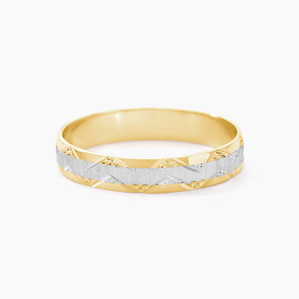 Alliance Clotilde Demi Jonc Classique Or Bicolore - Alliances Famille | Histoire d’Or