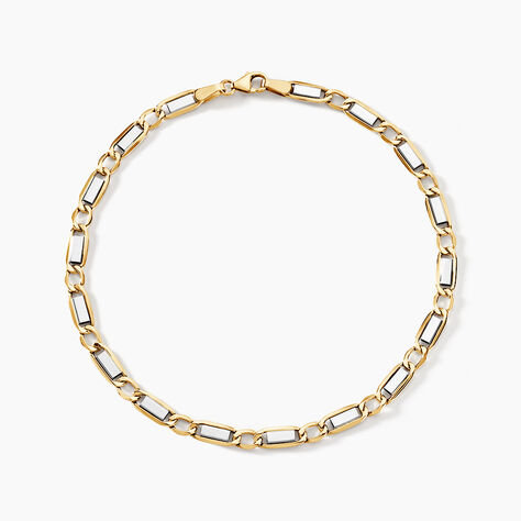 Bracelet Danae Plaquette Or Bicolore - Bracelets cha&icirc;ne Homme | Histoire d&rsquo;Or