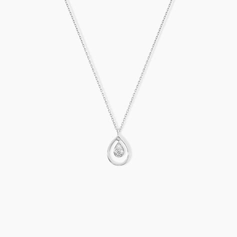 Collier Momaza Or Blanc Diamant - Colliers Femme | Histoire d&rsquo;Or