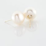 Boucles D'oreilles Puces Kesya Or Jaune Perle De Culture - Clous d'oreilles Femme | Histoire d&rsquo;Or